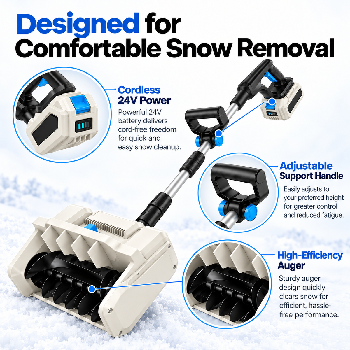 24V Cordless Electric Snow Shovel