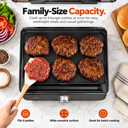 Electric Indoor Grill – Nonstick Smokeless-Style Grill for Steaks, Burgers & More (Two baking sheets)