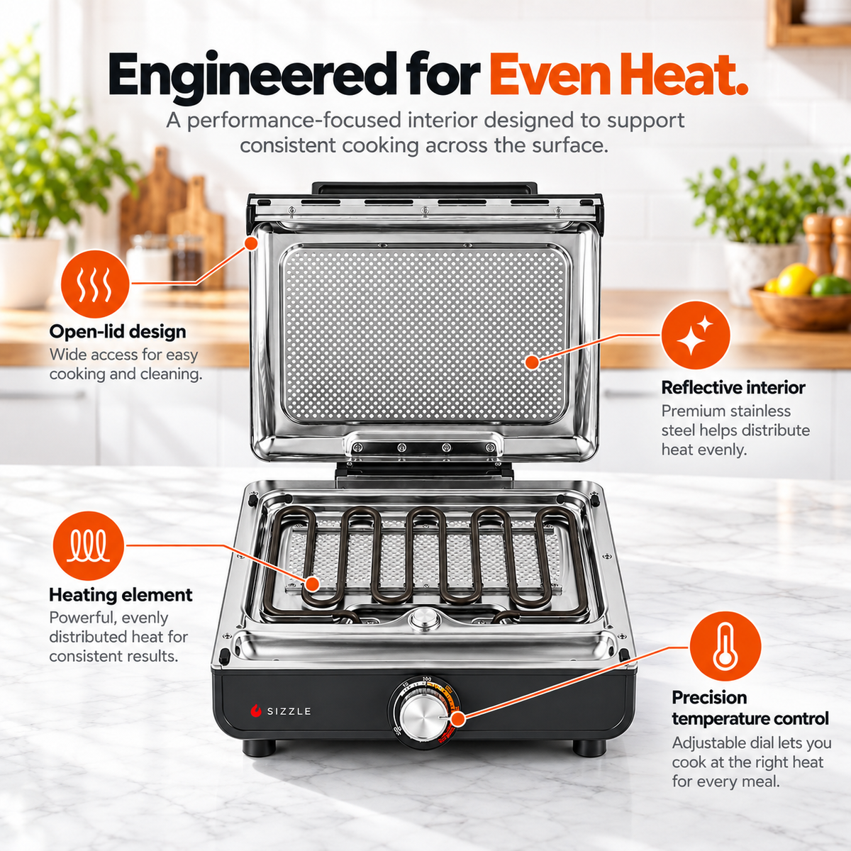 Electric Indoor Grill – Nonstick Smokeless-Style Grill for Steaks, Burgers & More (Two baking sheets)