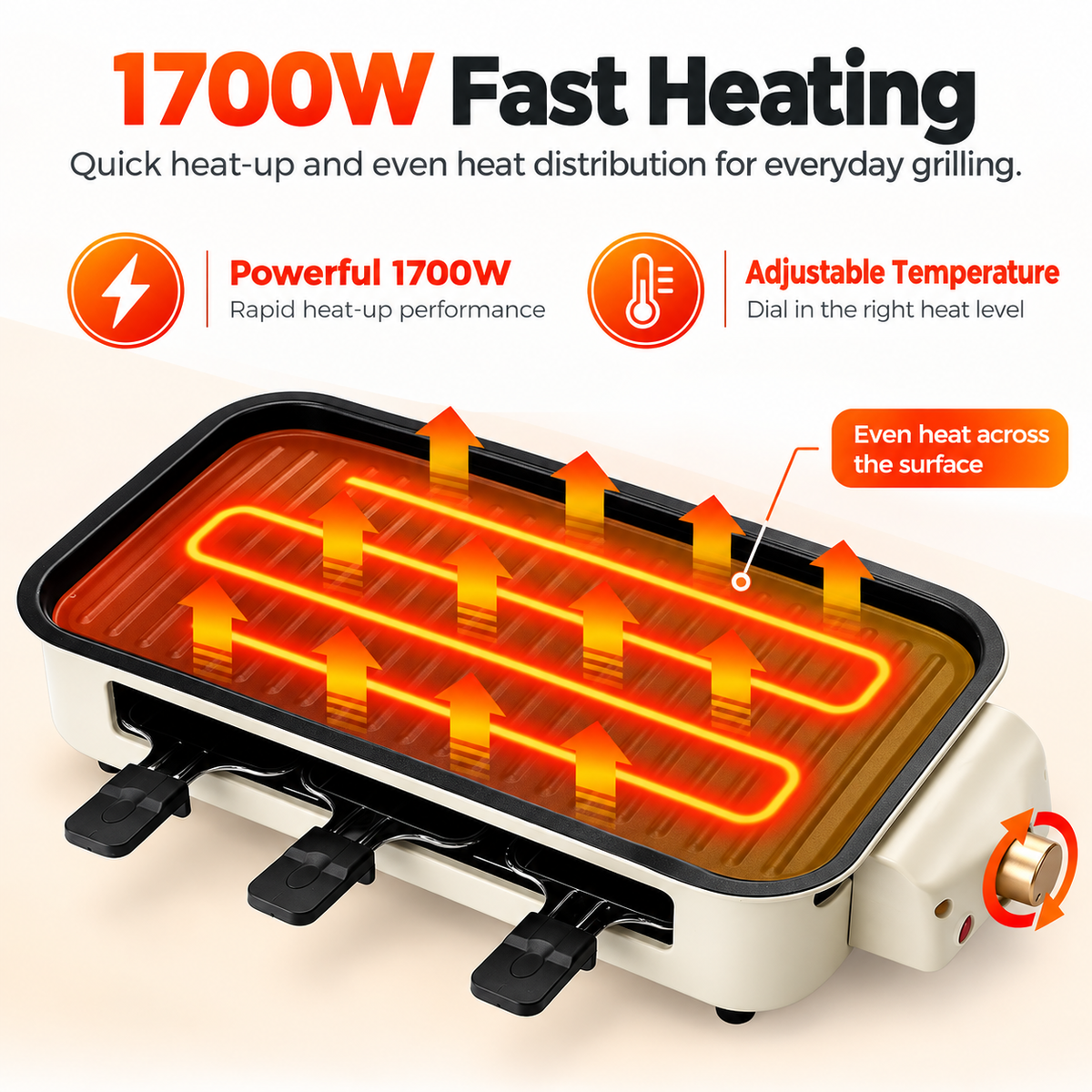 2-in-1 Small Smokeless Electric Indoor BBQ Grill with Versatile Cooking Options