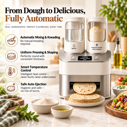 Automatic Flatbread Maker – Fresh Tortillas, Roti & Wraps at Home