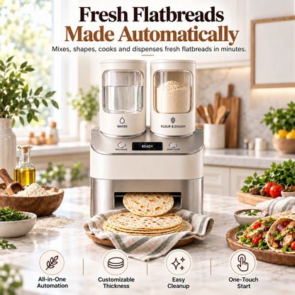 Automatic Flatbread Maker – Fresh Tortillas, Roti & Wraps at Home