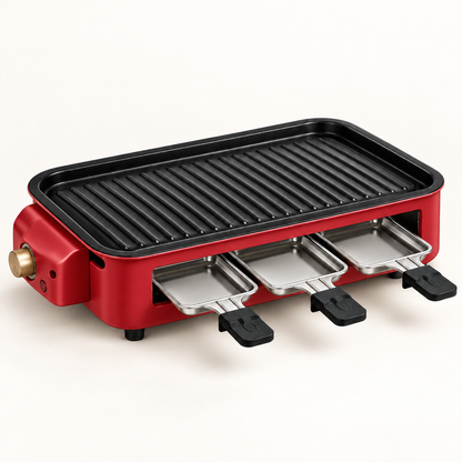 2-in-1 Small Smokeless Electric Indoor BBQ Grill with Versatile Cooking Options