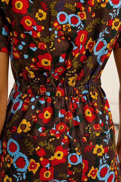 Ragan - Cotton Jumpsuit in Follow Trails Floral Print
