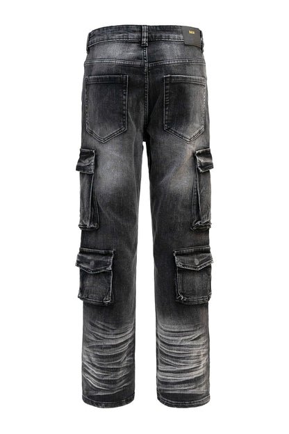 Men's Relaxed Fit Washed Utility Cargo Pants