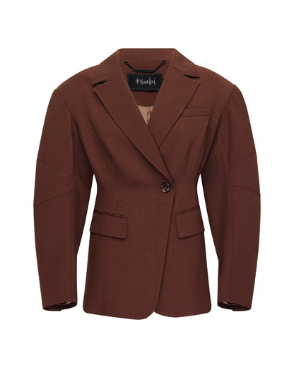 DARE CINCHED BLAZER CHOCOLATE