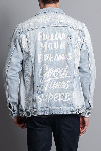 Scribbled Denim Jacket