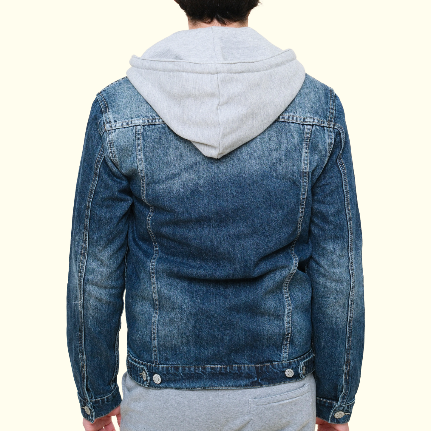 Layered Hooded Denim Jacket