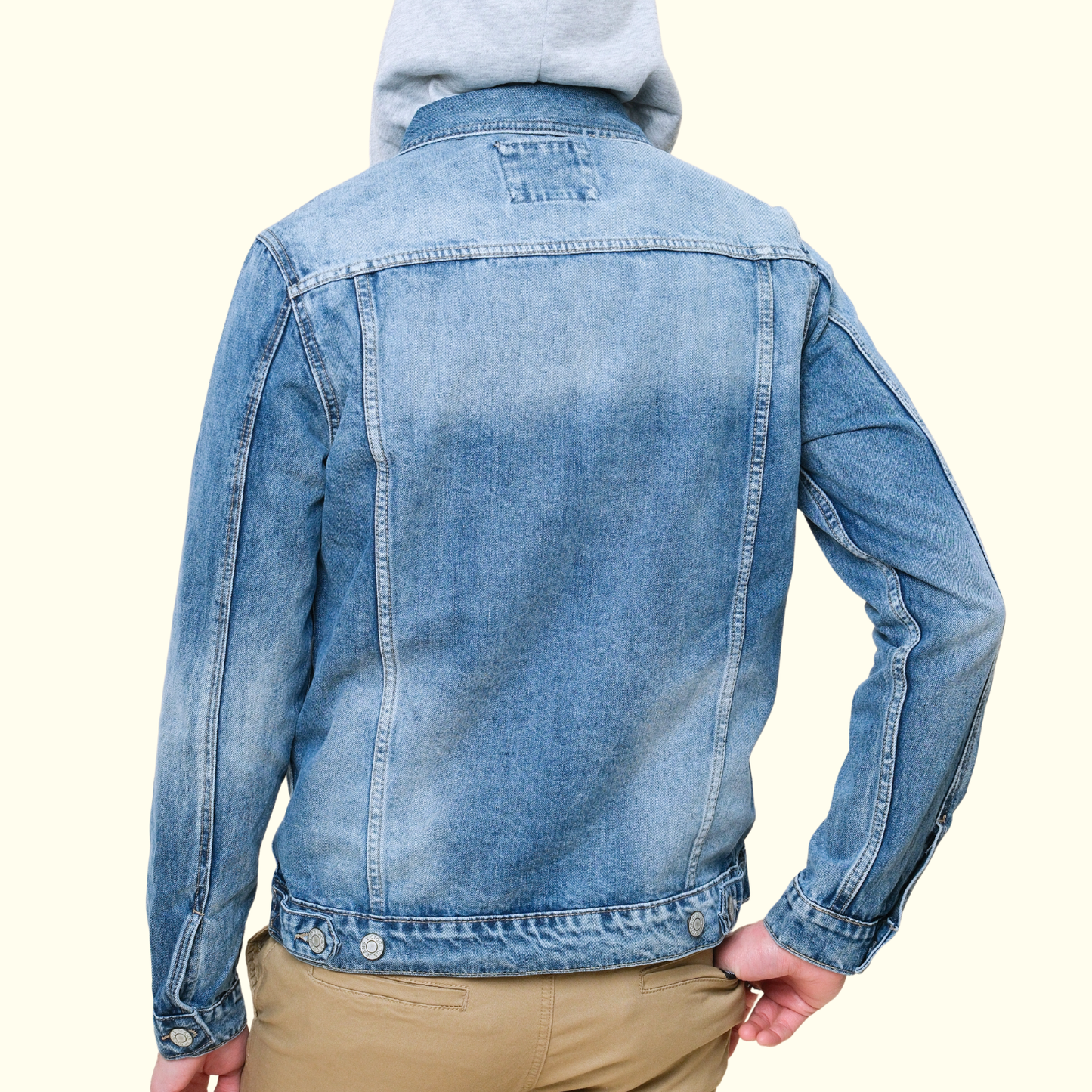 Layered Hooded Denim Jacket