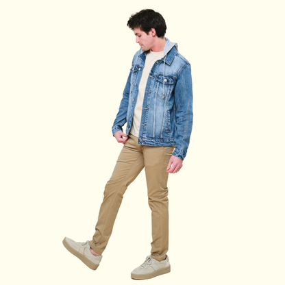 Layered Hooded Denim Jacket