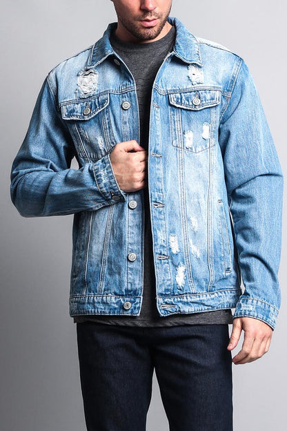 Premium Distressed Denim Jacket