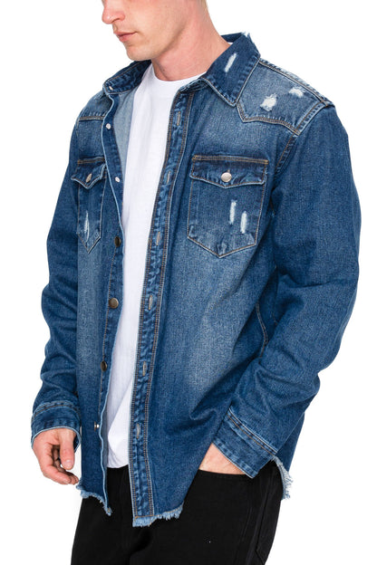 Ripped Denim Overshirt