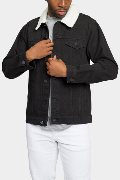 Distressed Sherpa Denim Jacket