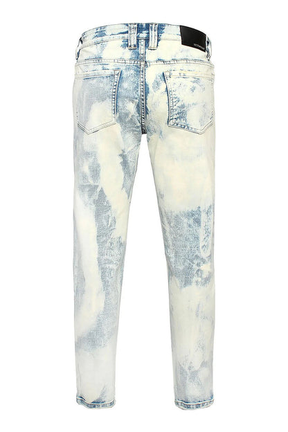 Men's Splatter Bleached Distressed Denim Jeans