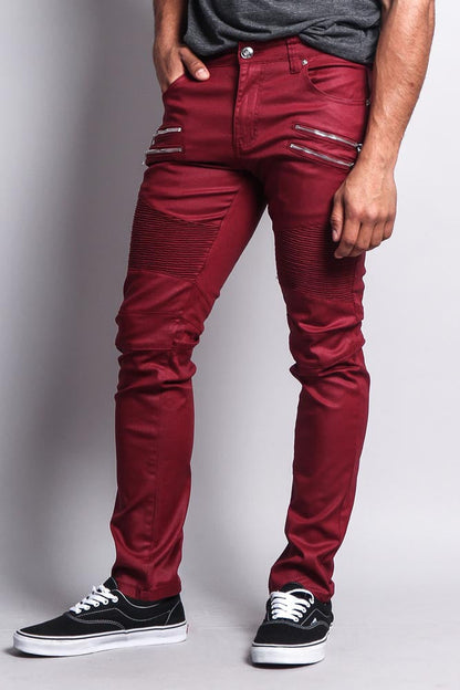 Coated Biker Jeans