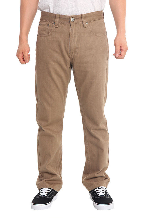 Men's Straight Fit Colored Denim Jeans (Dark Khaki)