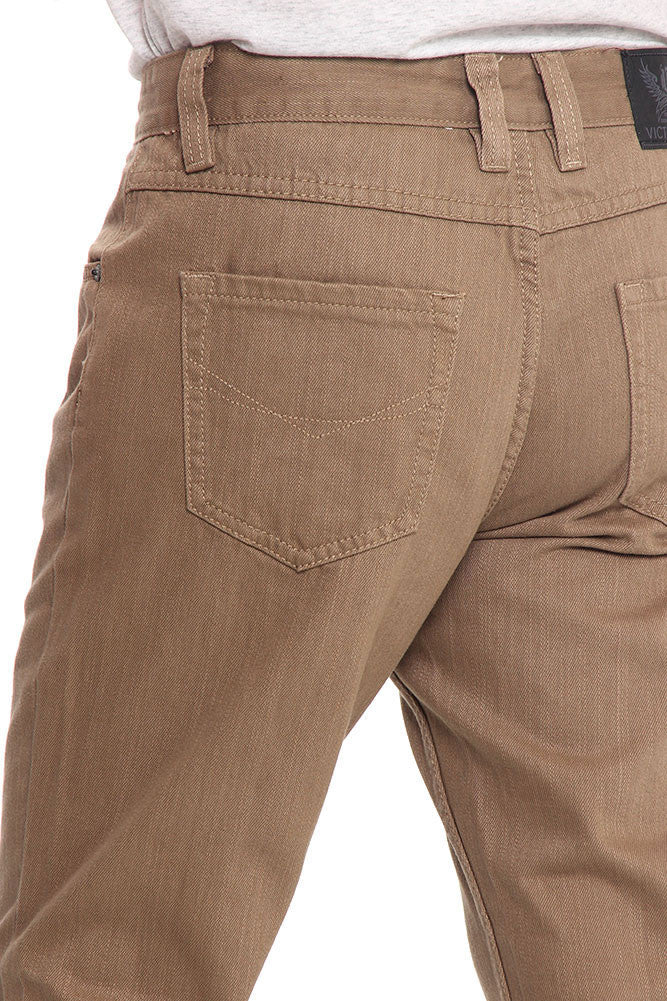 Men's Straight Fit Colored Denim Jeans (Dark Khaki)