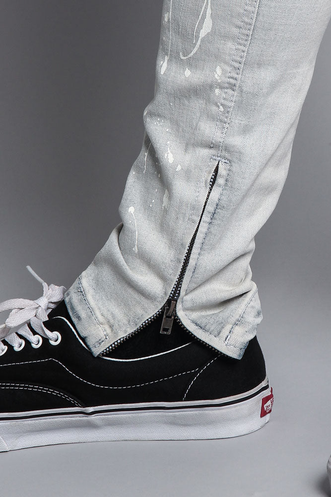 Scribbled Bleach Washed Jeans