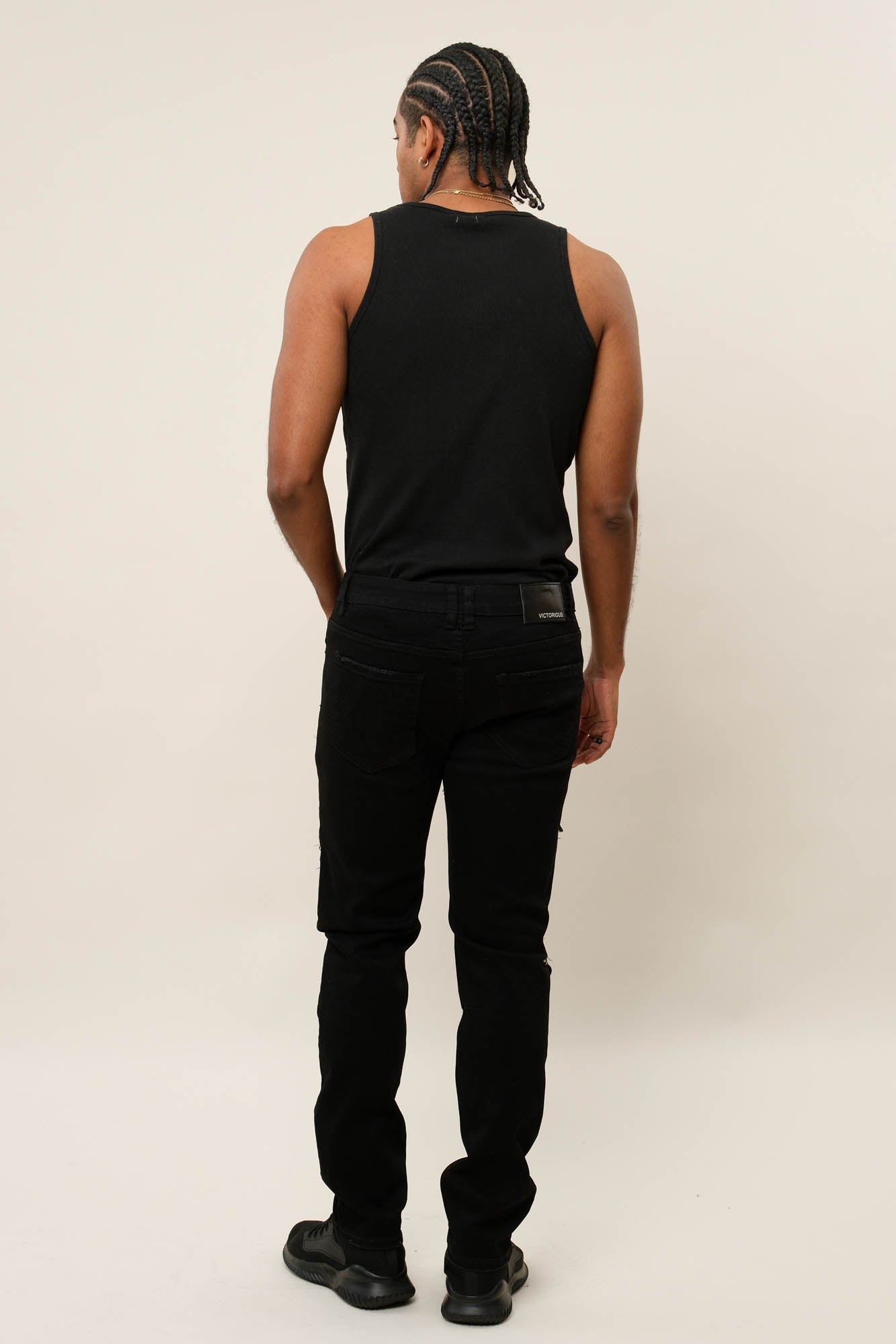 Faded Ripped Repair Denim Jeans
