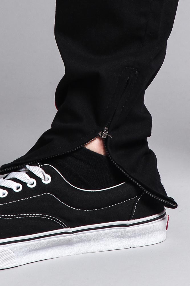 Men's Solid Side Striped Pants with Zipper