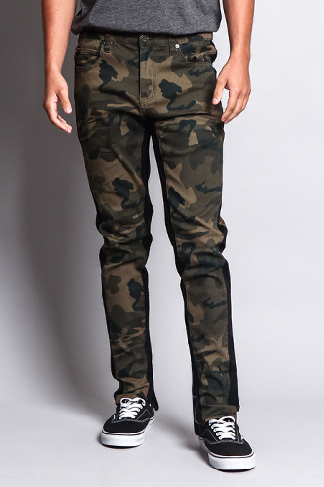 Men's Double Taped Track Style Camo Pants