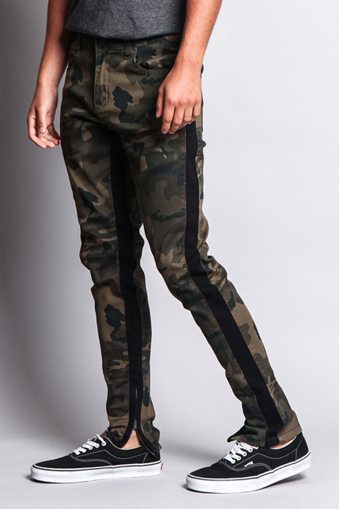 Men's Double Taped Track Style Camo Pants