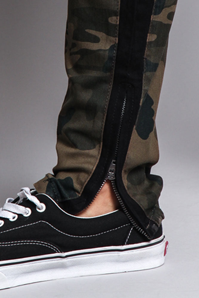 Men's Double Taped Track Style Camo Pants