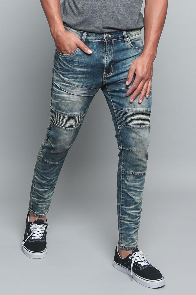 Moto Biker Denim Jeans
