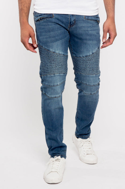 Moto Biker Denim Jeans