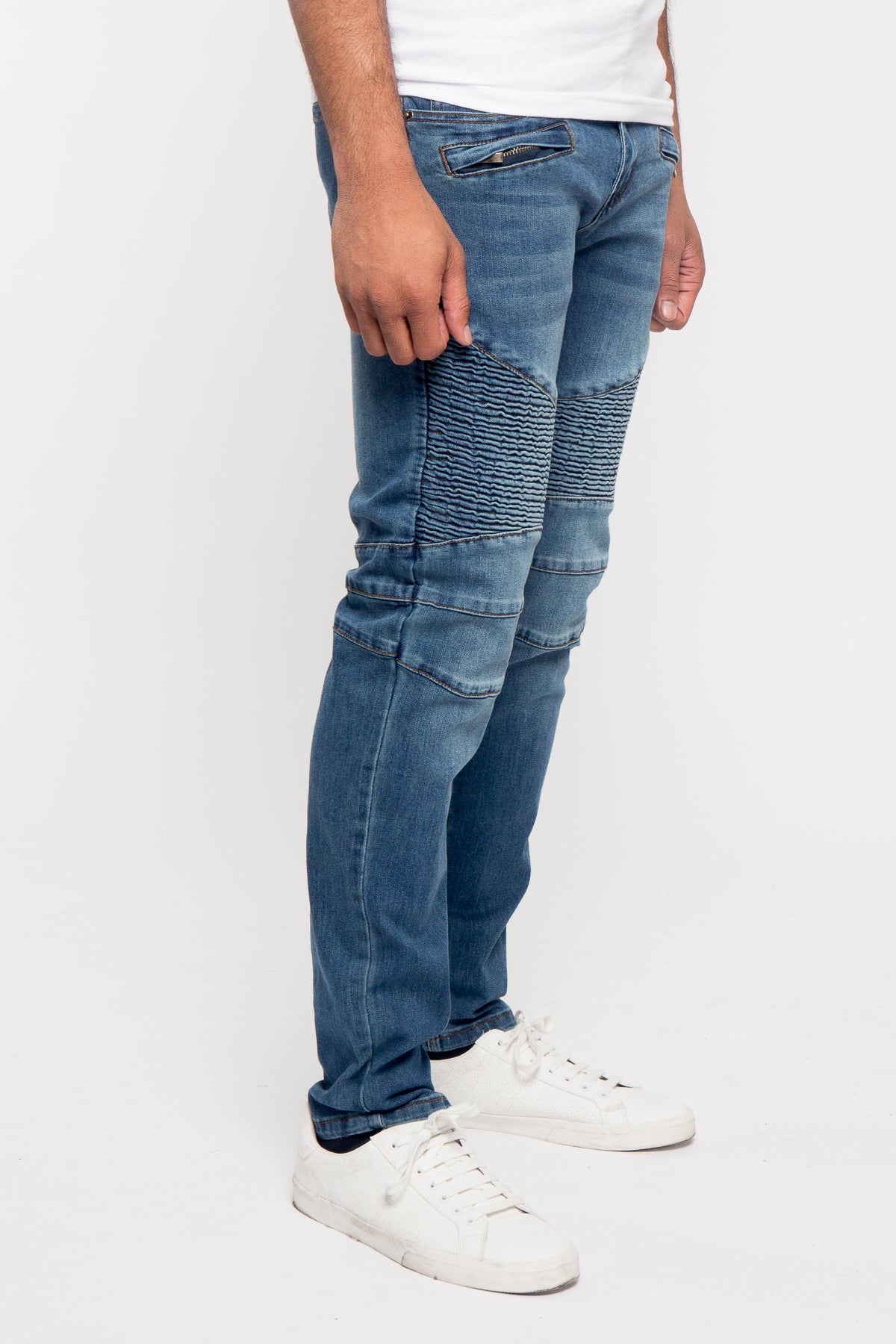 Moto Biker Denim Jeans