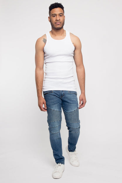 Moto Biker Denim Jeans