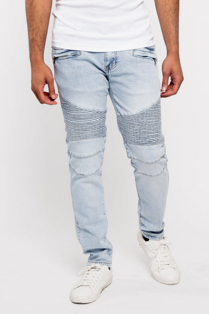 Moto Biker Denim Jeans