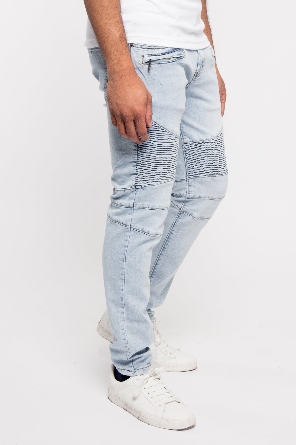Moto Biker Denim Jeans