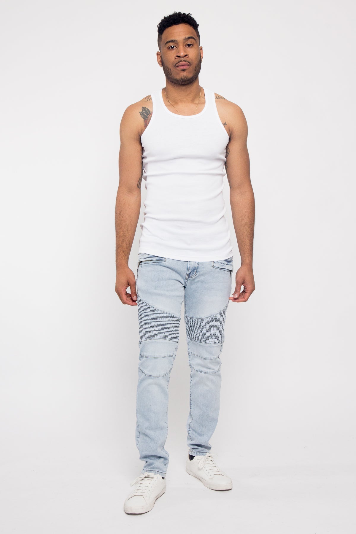 Moto Biker Denim Jeans
