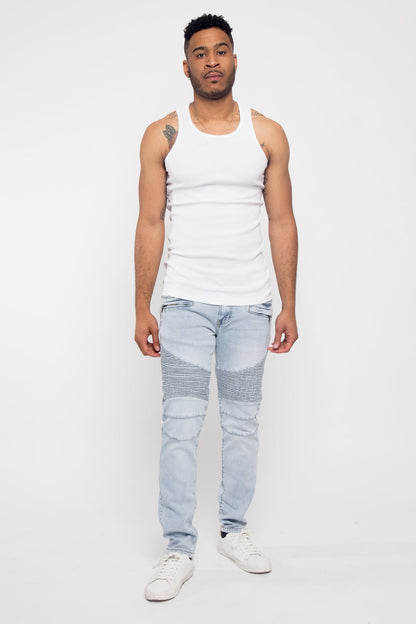 Moto Biker Denim Jeans