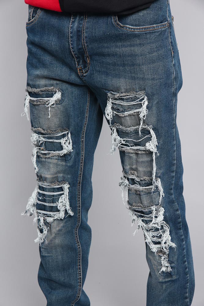 Distressed Denim Jeans