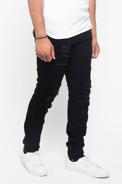 Distressed Scrunched Skinny Jeans