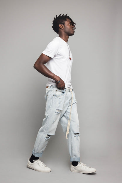 Distressed Cropped Jeans