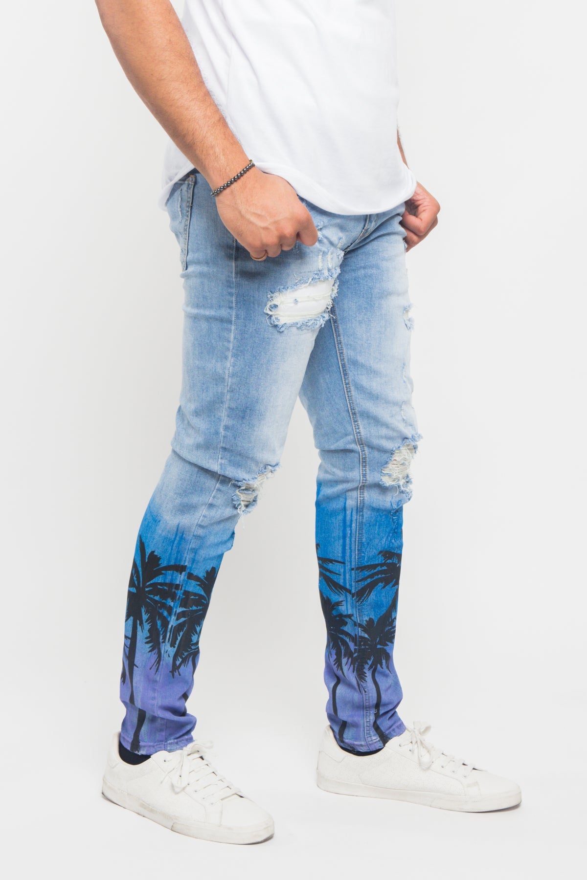 Distressed Airbrushed City Jeans