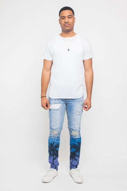 Distressed Airbrushed City Jeans