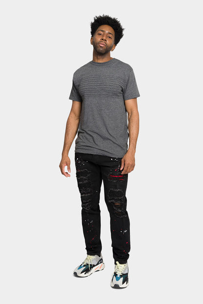 Paint Splattered Skinny Denim Jeans