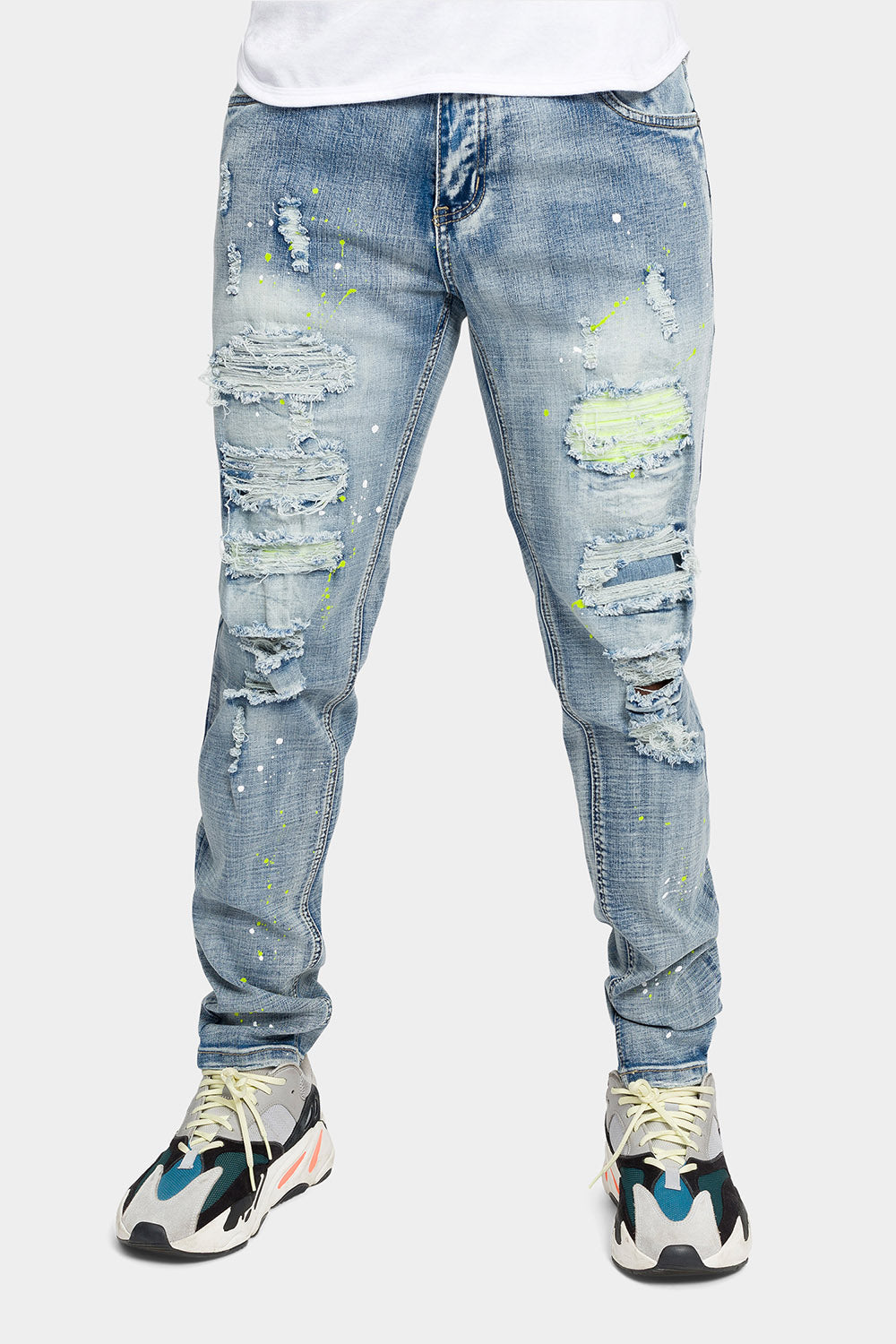 Paint Splattered Skinny Denim Jeans
