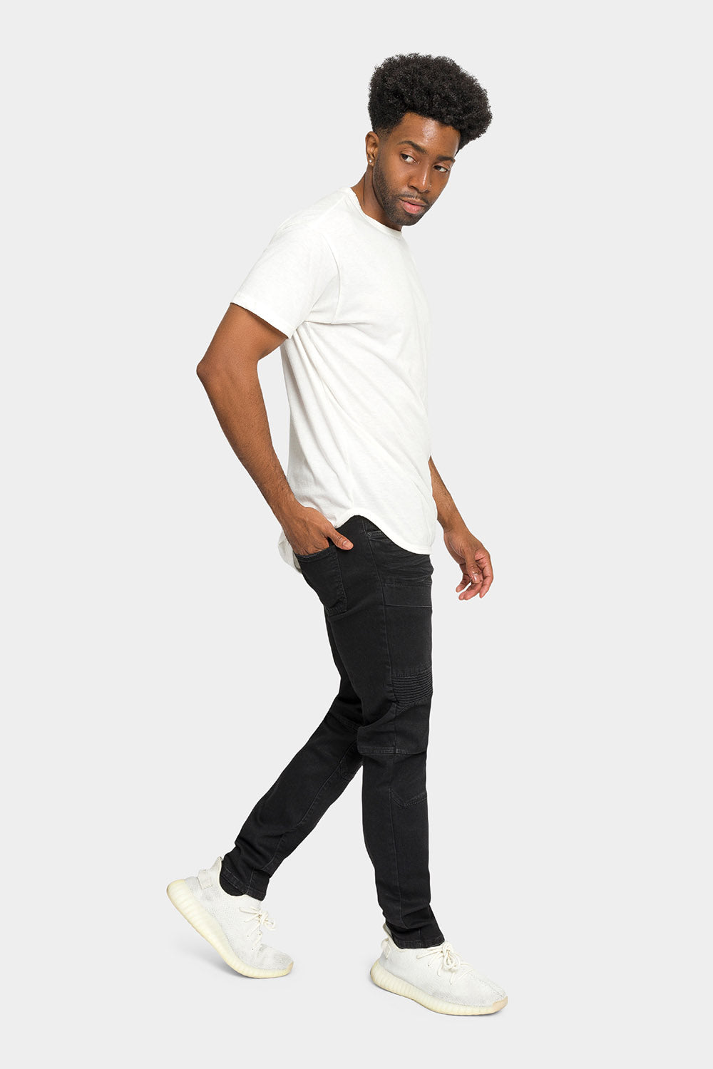 Stitch Stacked Moto Biker Denim Jeans