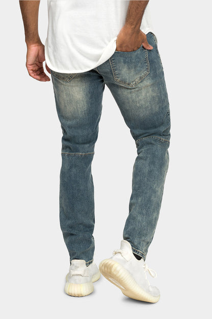 Stitch Stacked Moto Biker Denim Jeans