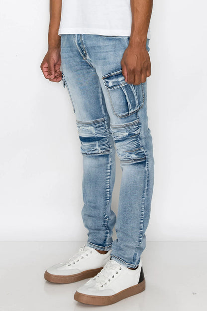 Biker Cargo Denim Jeans