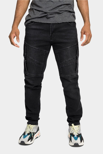 Moto Ribbed Skinny Denim Jeans