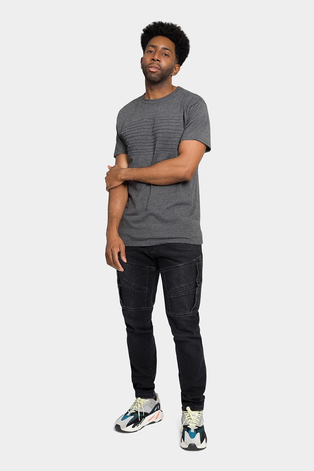 Moto Ribbed Skinny Denim Jeans