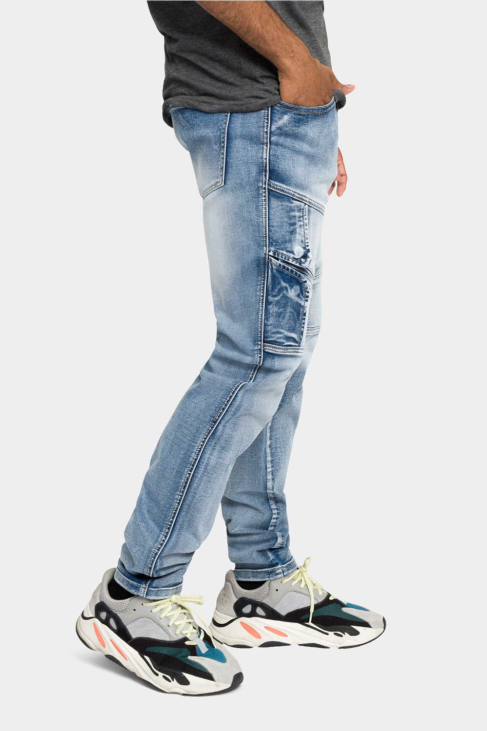 Moto Ribbed Skinny Denim Jeans