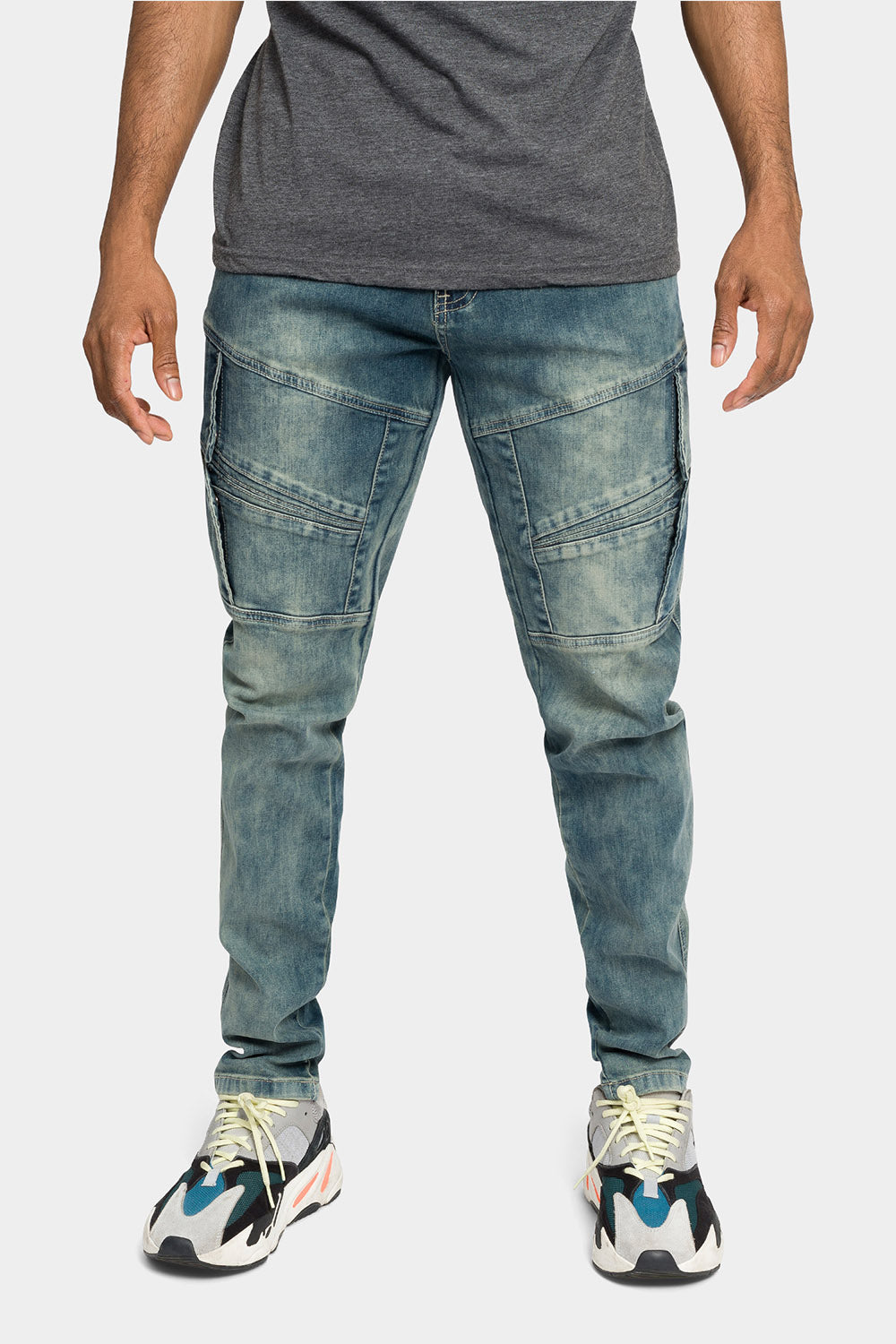 Moto Ribbed Skinny Denim Jeans