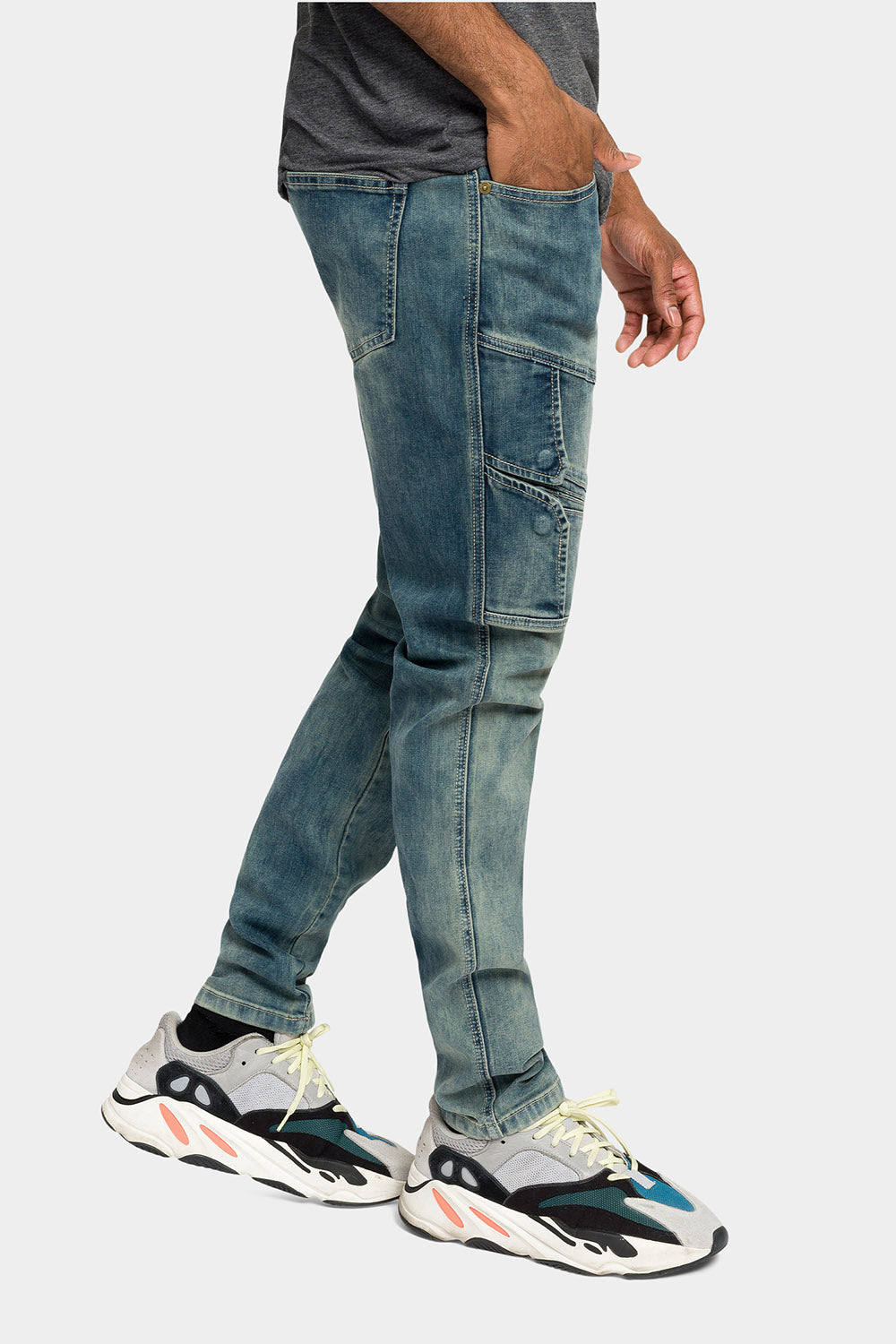 Moto Ribbed Skinny Denim Jeans